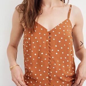 Madewell NWT polka dot button down cami SIZE 22